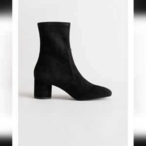 & Other Stories Suede Almond Toe Sock Boots